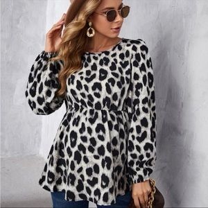 Shein Leopard Print Maternity Blouse Size Small
